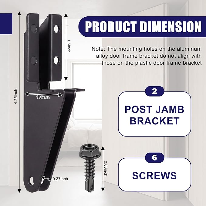 1 Pcs Aluminum Jamb Bracket Aluminum Screen Door Closer Bracket Storm Hardware - Image 2