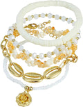 Heishi Beaded Stretch Bracelets for Women Stackable Polymer Clay Beads Bracelets Friendship Boho Summer Beach Bracelet Jewelry Set