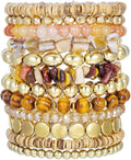 Friendship Bracelets Boho Stackable Bracelets for Women Surfer Heishi Clay Bead Bracelets Stretch Preppy Bracelets Colorful Boho Bracelets for Women