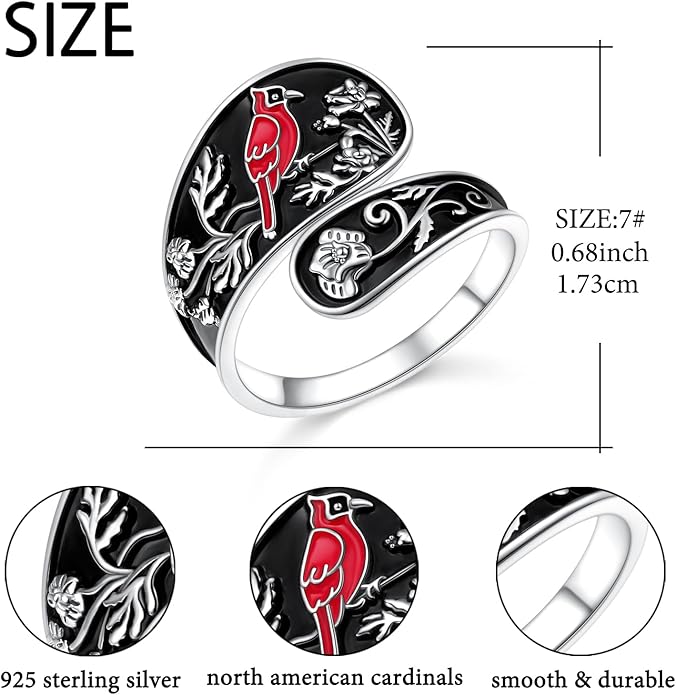 Hamsa Hand of Fatima Lotus Evil Eye/Love Heart/Butterfly/Rose Spoon Adjustable Open Rings 925 Sterling Silver Statement Ring Jewelry Gifts for Women