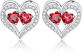 Iefil Valentines Day Gifts for Her - 925 Sterling Silver Birthstone Earrings, Anniversary Birthday Gifts for Women Wife Girlfriend Mom
