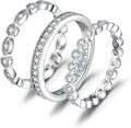 JewelryPalace 14K Gold Plated 925 Sterling Silver Rings for Women, Cubic Zirconia Promise Rings for Her, Stackable Wedding Bands Rings for Women Set Size 4-12
