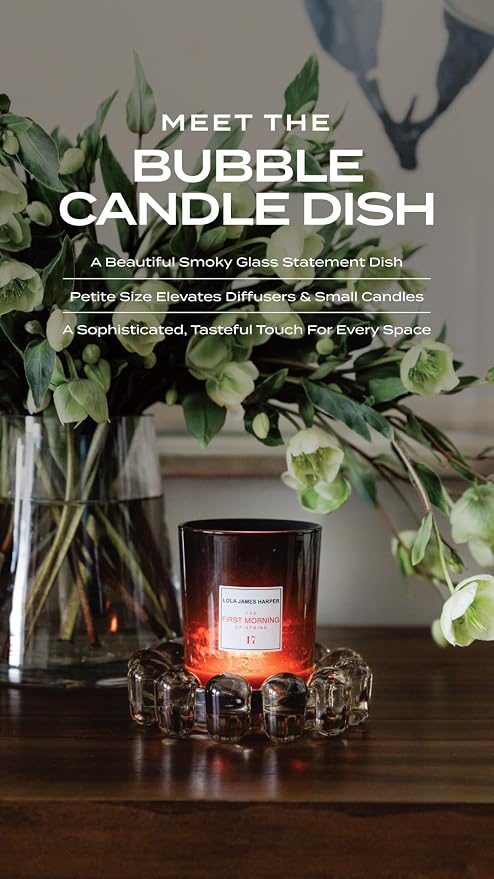 Home Collection Original Clear Glass Small Bubble Candle Dish | Votive and - Image 2