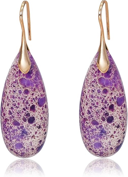 Natural Stone Earrings Waterdrop Stone Dangle Earrings for Women