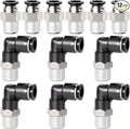 TAILONZ 1/4" x 1/8" NPT Push to Connect Straight & Elbow Fitting Kit 12pcs | by TAILONZPNEUMATIC