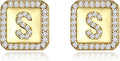 Gold Earrings for Women 24K Gold Filled Initial Earrings for Women S925 Earrings Gifts for Her