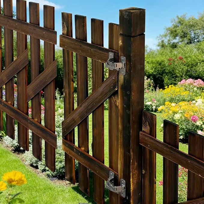 Fence Gate Hinges，Heavy Duty Steel Frame Hinges, 180 Degree Open, Weld onto The - Image 4
