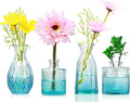 Glass Bud Vases Set of 4, Small Blue Flower Vases by Mapoxy