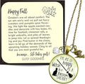 Gutsy Goodness Autumn Necklaces Fall October Theme Pumpkin Spice Halloween Thanksgiving Themed Pendant Message Jewelry