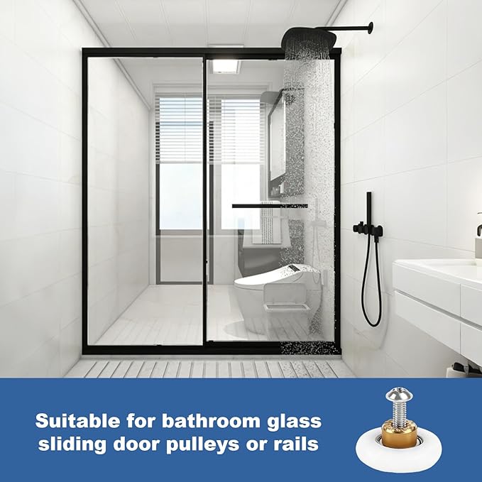 Shower Door Rollers, 4 Pack, Stainless Steel, - Image 5
