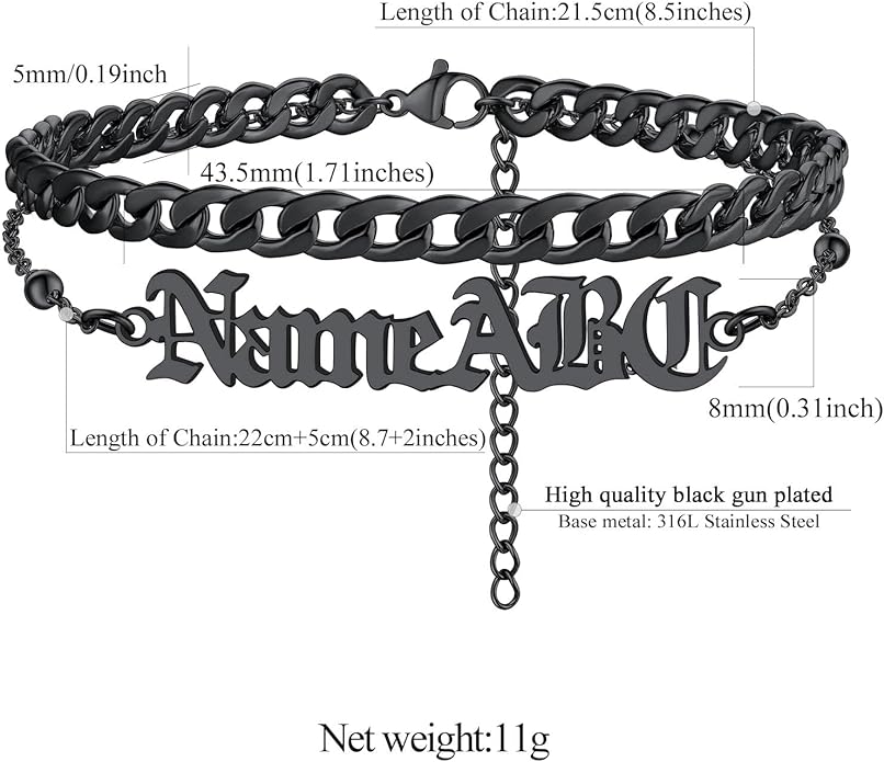 FindChic Custom Ankle Bracelets for Women, Stainless Steel Figaro/Cuban/Wheat/Rope/Herringbone Chain Anklets, Beach Foot Jewelry 8.5''-10.5'' Adjustable & Waterproof, with Gift Box