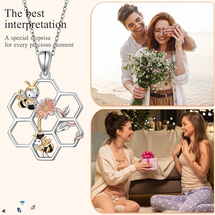 FLYOW 925 Sterling Silver Cute Animal Jewelry Hummingbird/Butterfly/Wolf/Corgi/Cat/Snake/Spider/Bat/Penguin/Bear/Opossum/Frog/Guinea Pig for Women Mother Friend Animal Lovers