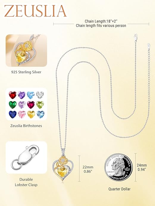 Valentine's Day Gifts for Wife 925 Sterling Silver Double Birthstone Pendant Necklaces I Love You for Always and Forever Necklace Anniversary Birthday Gifts for Wife Girlfriend Mom Her