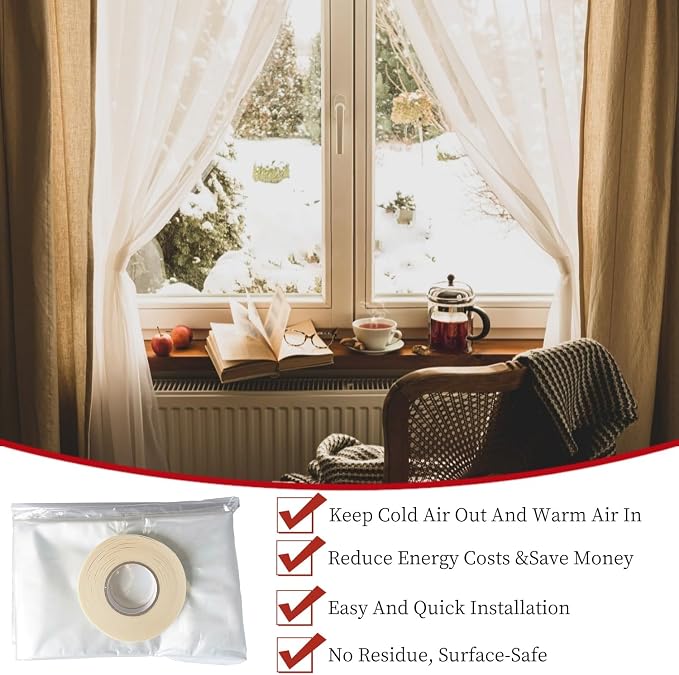5-Window Shrink Film Window Insulation kit（62-Inch x 210-Inch） | Insulating - Image 5