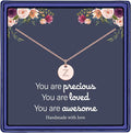 Hidepoo Valentines Gifts for Kids Teen Girls Women - 14K Gold Plated/Rose Gold Plated/S925 Sterling Silver Disc Initial Necklaces for Girls Jewelry Birthday Valentines Gifts for Kids Girl Teens Women
