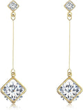 SBLING Cubic Zirconia Teardrop Earrings, Diamond Earrings, Wedding Earrings for Brides Bridesmaids, Bridal Dangle Earrings, Teardrop Crystal Drop earrings for Women Jewelry Gifts