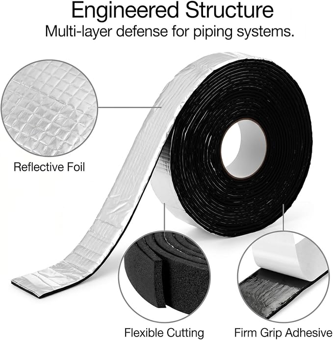 QWORK 65.6ft Pipe Insulation Tape Wrap - Image 4