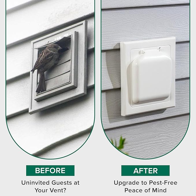 NO-PEST VENT Dual Door Dryer Vent Cover 4 Inch Outdoor, Made in USA, Highest - Image 3
