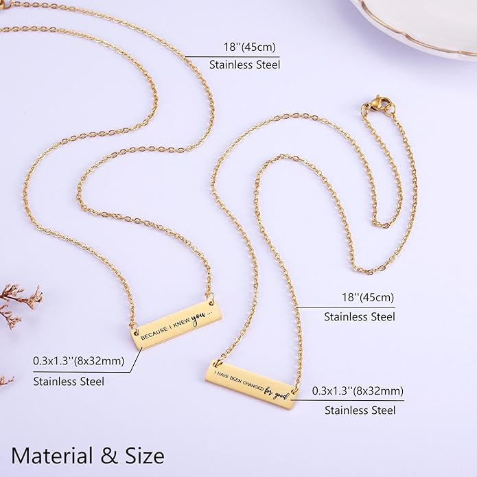 Ralukiia I Have Been Changed for Good Best Friend Necklace for 2, Wicked Friendship Jewelry, BFF Gift Set