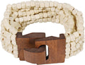 Coiris Boho Bangle Bracelets for Women Wooden Beaded Bracelets Chunky Bohemian Beach Bracelets Jewelry for Women