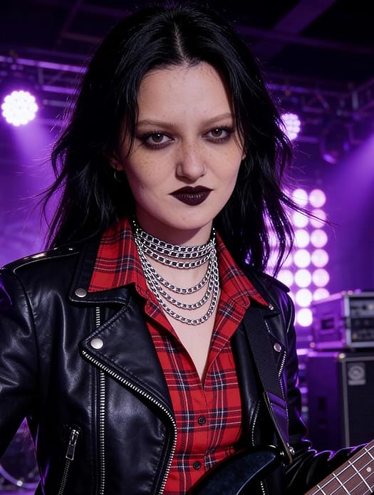 Gothic PU Leather Chain Choker for Women, Adjustable Multi-Layer Alloy Chain Collar, Punk Rock Festival Necklace, Edgy Goth Choker for Rave, Party, Clubwear Accessories (Fits neck 13.2-15.2in)