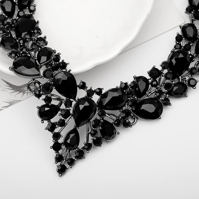 CSY 4 Pcs/Set Austrian Crystal Necklace Earrings Bracelet Ring Bridal Jewelry Sets for Brides Wedding Party Costume Accessories Gifts for Women