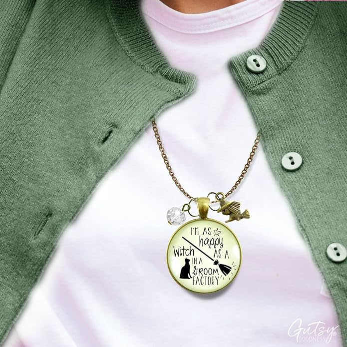 Gutsy Goodness Autumn Necklaces Fall October Theme Pumpkin Spice Halloween Thanksgiving Themed Pendant Message Jewelry