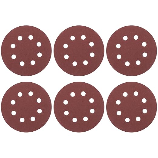 HARFINGTON 20 Pcs 5 Inch Sanding Discs 150 Grit Red Aluminum Oxide 8 Hole | by HARFINGTON