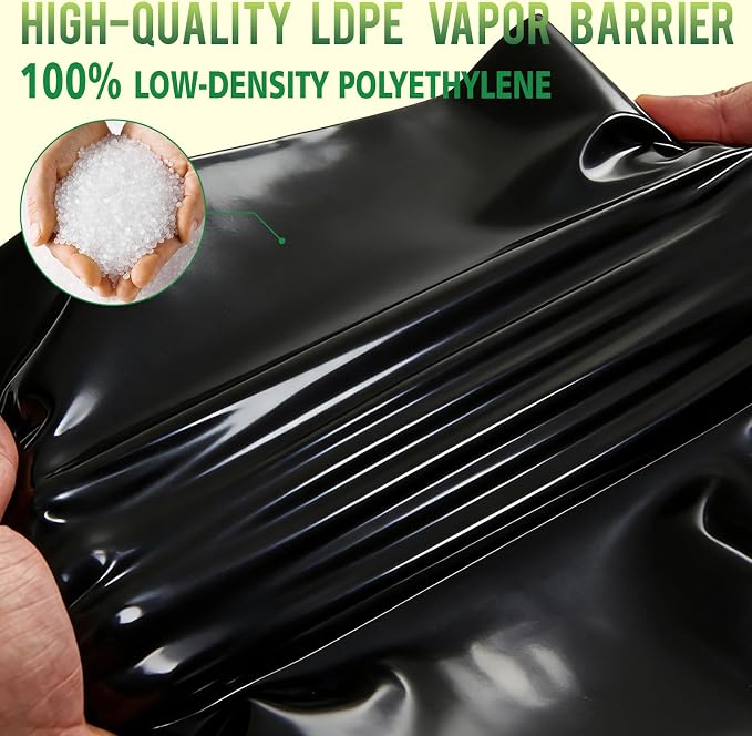 10 Mil 2.5 FT X 100 FT Plastic Sheeting Heavy Duty Thick LLDPE Black - Image 3