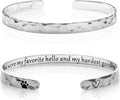 Carviell Engraved Cuff Bracelets for Women – Inspirational, Friendship, Love, Mom, Daughter, Sister, Christian, Graduation, Memorial & Wedding Gifts – 80+ Phrases – Stainless Steel, Gift-Ready