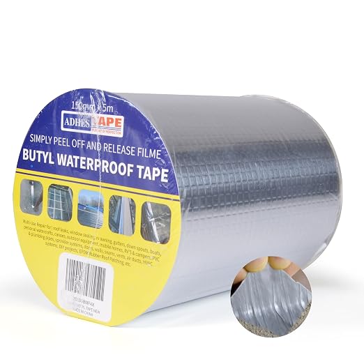 ADHES Butyl Tape Waterproof Tape Aluminum Foil Tape Sealan Tape 6in x 16ft | - Image 9