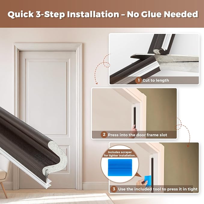 Weather Stripping Door Seal, 60 FT Kerf Foam Strip - Image 5