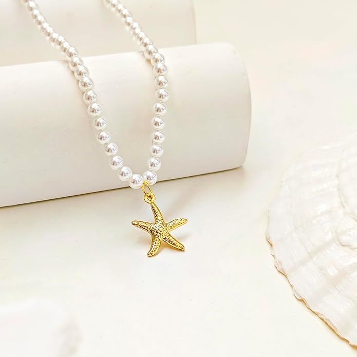 Zeffy Pearl Necklace 4MM/6MM/8MM Dainty Round Imitation Pearl Choker Necklace Wedding Pearl Necklace Delicate Jewelry for Women Simple Bridesmaid Jewelry Gifts