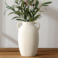White Ceramic Vase-Boho Decorative Vase, Terracotta Tall Vases Decorative by kogxscej