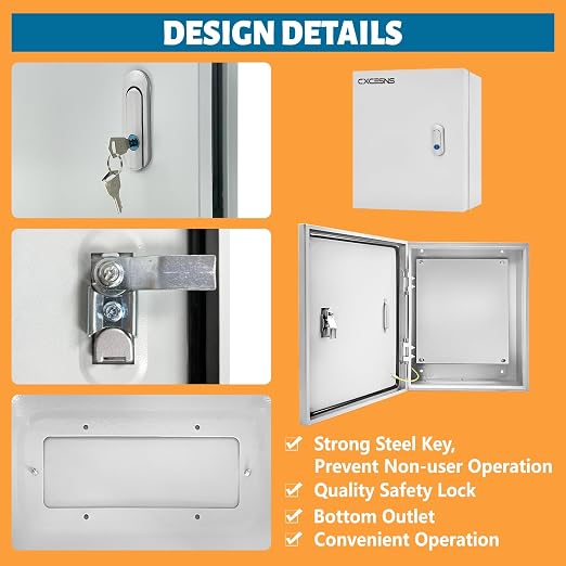Electrical Junction Box 20x16x10, NEMA 4X IP66 Steel Enclosure Box | 1.5mm steel - Image 5