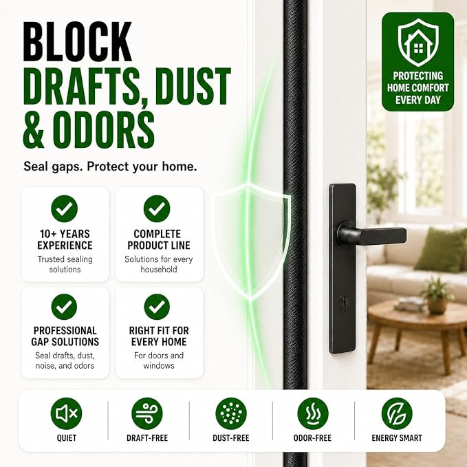 10FT Weather Stripping Door Seal, Self-Adhesive PU D-Shaped Seal Strip - Image 3