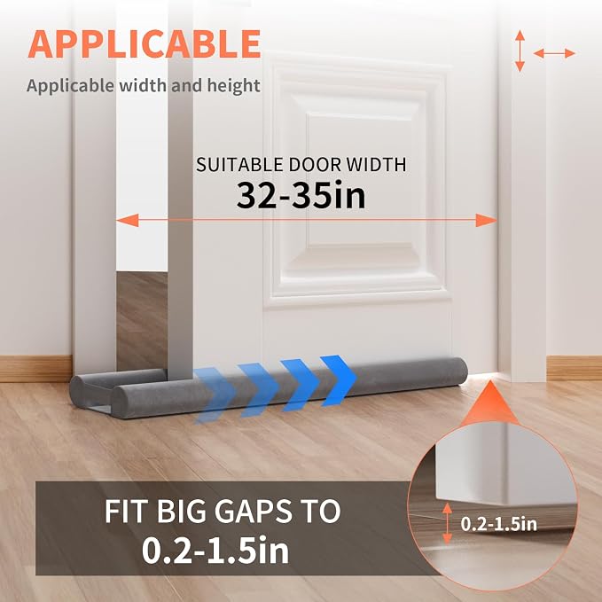 BKSAI Under Door Draft Stopper, Upgraded Under Door Gap Filler - Image 2