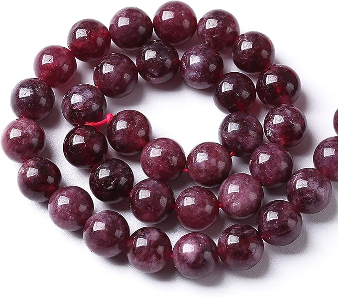 60pcs 6mm Natural Garnet Jade Gemstone Round Loose Spacer Beads for Jewelry Making Healing Energy Stone Beads DIY Bracelets Necklaces 15" (6mm, Garnet Jade)