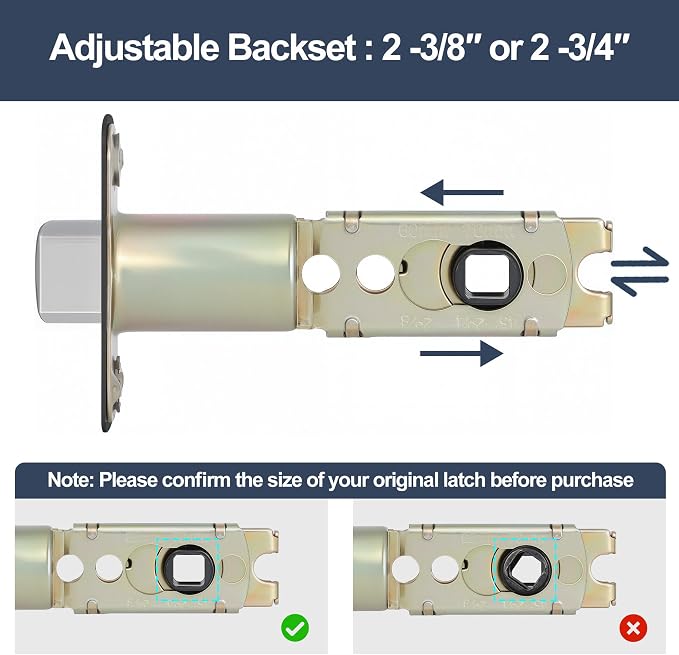 Matte Black 1 Pack Door Lock Parts, Adjustable Door Latch Replacement, Door - Image 5