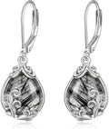 POPLYKE Celtic Filigree Teardrop Drop Dangle Earrings Sterling Silver Leverback Earrings Jewelry for Women