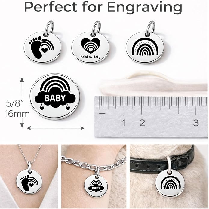 SM Design Pregnancy & New Baby Charm Set – Set of 4 Meaningful Stainless Steel Charms – Great for Crafting, Making Bracelets and Necklaces - Meaningful Keepsake Charms for Expecting & New Moms