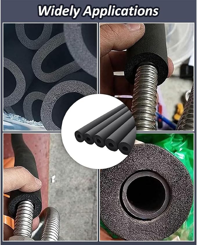 Pipe Insulation Foam Tube 1-7/8" ID*3/8" TH-6Ft Foam Tubing Black Pipe Cover - Image 7