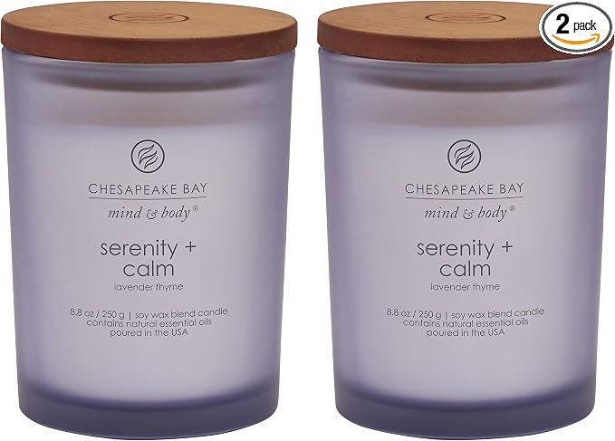 Chesapeake Bay Candle Scented Candles Serenity + Calm Medium Jar 2-Pack Perfect by ChesapeakeBayFragrance