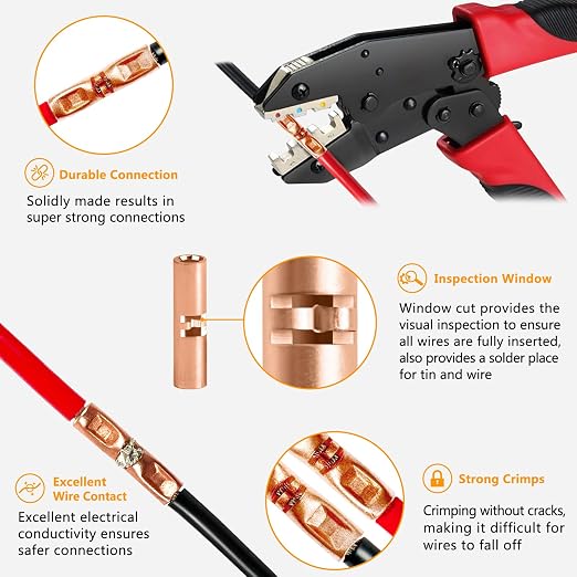 8 AWG Wire Splice Kit – 20 PCS 8 Gauge Bare Copper Non-Insulated Butt Connectors - Image 4