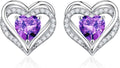 Iefil Valentine Day Gifts for Her - 925 Sterling Silver Heart Stud Earrings Birthday Gifts for Women