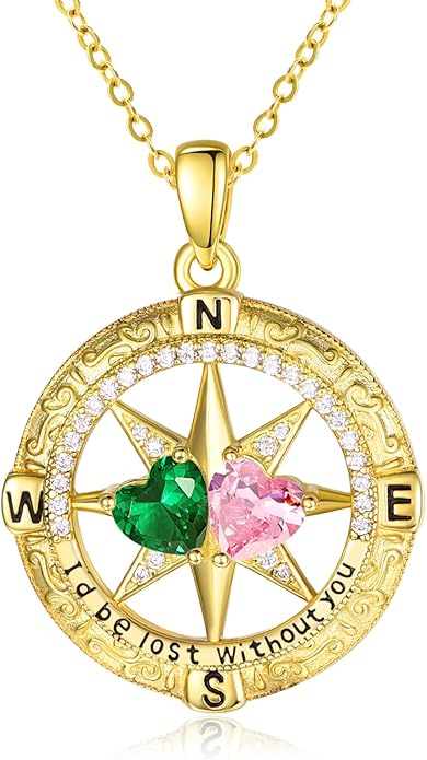 Valentine's Day Gifts for Wife 925 Sterling Silver Double Birthstone Pendant Necklaces I Love You for Always and Forever Necklace Anniversary Birthday Gifts for Wife Girlfriend Mom Her