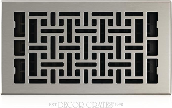 Decor Grates AJH612-NKL Oriental Floor Register, 6-Inch by 12-Inch by DecorGrates