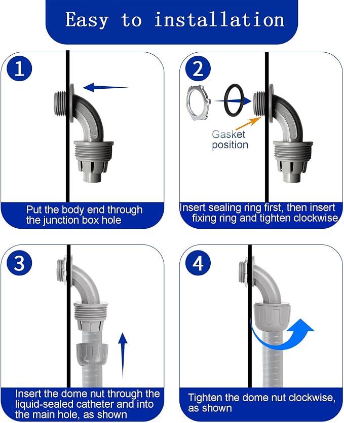 Yariwiz 1 inch Plastic Liquid Tight Conduit 90 Degree Elbow - Image 4