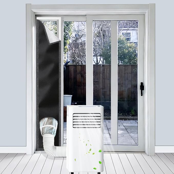 98"Sliding Door AC Vent Kit for Portable Air Conditioner Silver100%Blackout | - Image 8