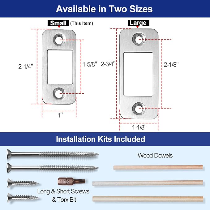Deadbolt Strike Plate, Heavy Gauge Version, 2-1/4" H x 1" W | Screw Hole - Image 2
